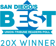 Union Tribune Readers Poll - San Diego's Best 20X Winner