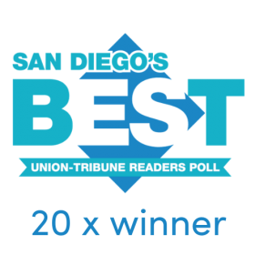 Best of San Diego 20x winner badge