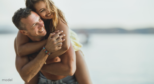 Happy couple at the beach