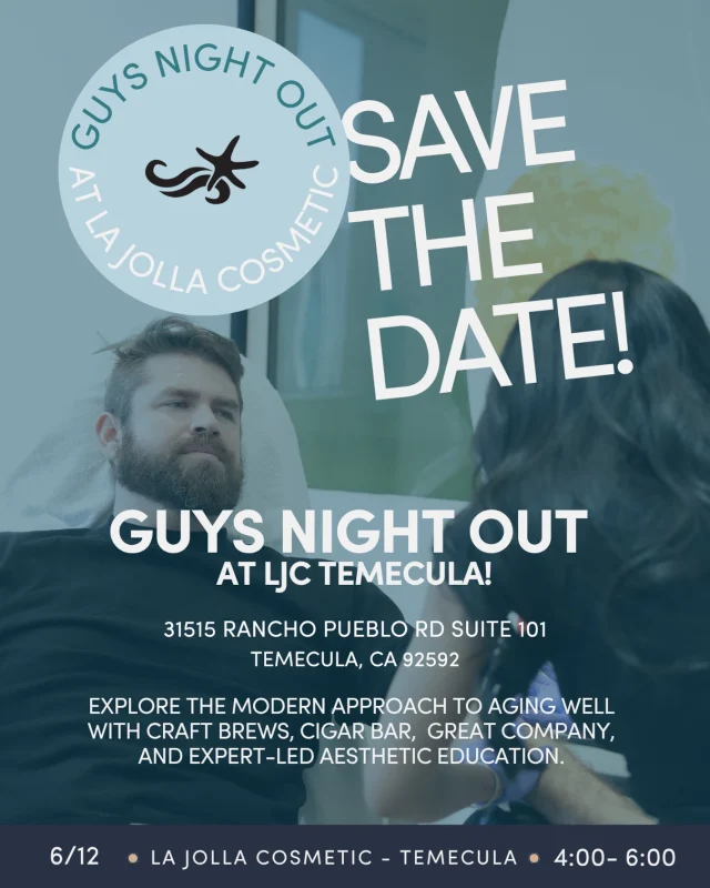 Gentlemen, this one’s for you. 🍻

Join us on June 12 from 4–6 PM in Temecula for an exclusive evening featuring craft brewery tastings, a live cigar rolling experience, barber touch-ups, sliders, and a live male Botox demonstration.

Whether you’re curious about Botox, interested in skincare, or simply looking for a great night out, this is the perfect opportunity to connect with our team in a relaxed, no-pressure setting.

✨ Exclusive event-only offers available
Tag your husband, brother, friend, or coworker and reserve your spot today.

#MensAesthetics #BotoxForMen #MensSkincare #AgingWell #LaJollaCosmeticMedicalSpa